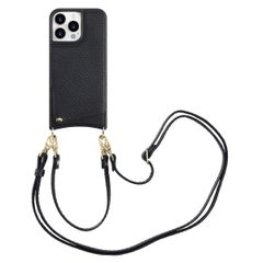Selencia Nova Phone Case with Cord and Card Holder Apple iPhone 15 Pro Max - Black