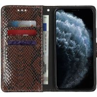 Slangenprint Bookcase iPhone 11 Pro - Bruin