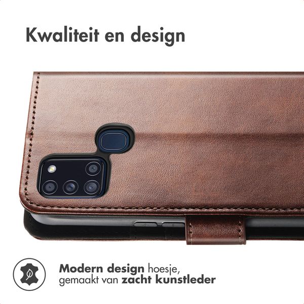 imoshion Luxe Bookcase Samsung Galaxy A21s - Donkerbruin