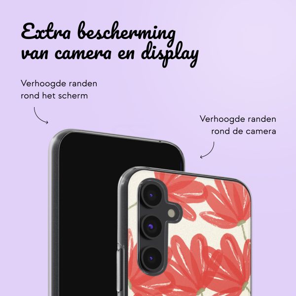 Gepersonaliseerd hoesje met bloemen Samsung Galaxy A54 (5G) - Transparant