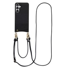 Selencia Nova Telefoonhoes met Koord en Pashouder Samsung Galaxy S25 FE - Zwart