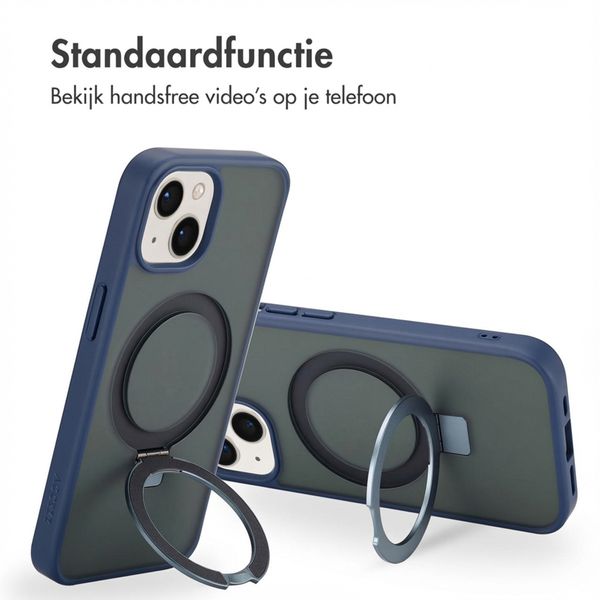 Accezz Ring Stand Backcover met MagSafe Apple iPhone 15 - Blauw