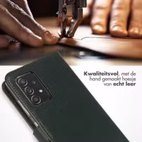 Selencia Echt Leren Bookcase Samsung Galaxy A52(s) (5G/4G) - Groen