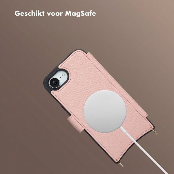 Selencia Riva Bookcase met MagSafe en Koord Apple iPhone 17e / 16e - Old Pink