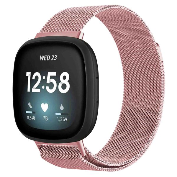 imoshion Milanees magnetisch bandje Fitbit Versa 3 - Maat M - Roze