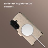 Selencia Riva Bookcase with MagSafe and phone strap Samsung Galaxy A37 (5G) - Beige