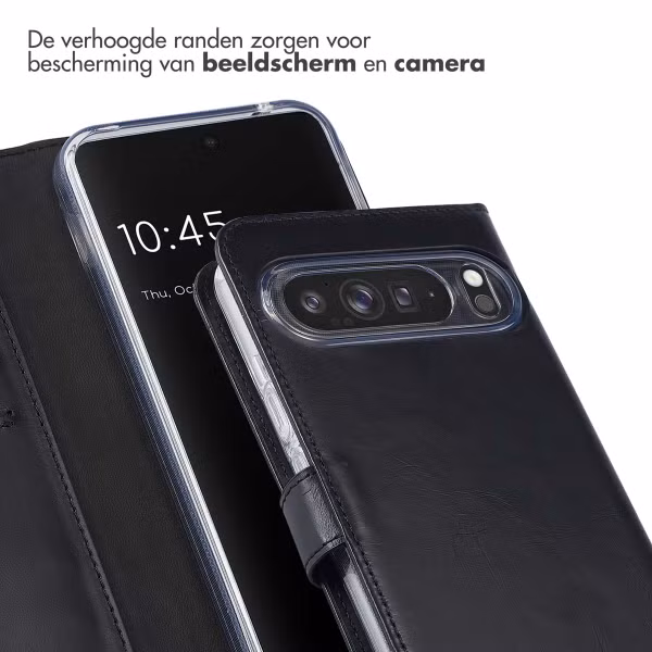 Selencia Echt Leren Bookcase Google Pixel 9 Pro XL - Zwart