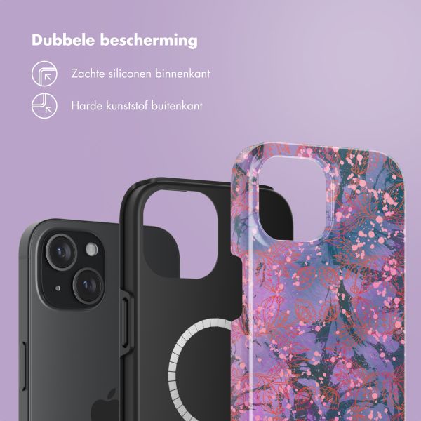 Selencia Vivid Backcover met MagSafe Apple iPhone 15 - Fresh Paint Flower Orange