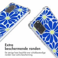 imoshion Design hoesje met koord Samsung Galaxy S20 Plus - Cobalt Blue Flowers Connect