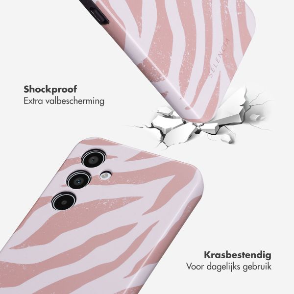 Selencia Vivid Tough Backcover Samsung Galaxy A35 - Colorful Zebra Old Pink