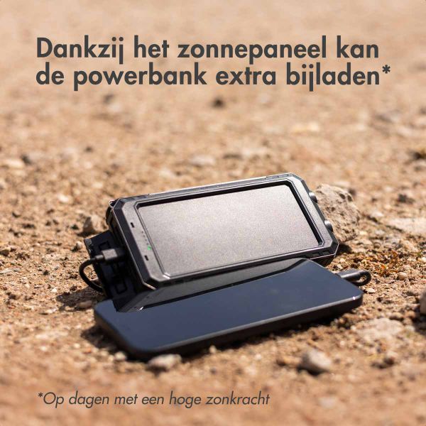 imoshion Solar Powerbank met Zonnepaneel - Quick Charge en Power Delivery - 10.000 mAh - Zwart