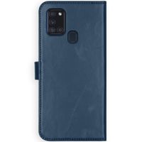 Selencia Echt Leren Bookcase Samsung Galaxy A21s - Blauw