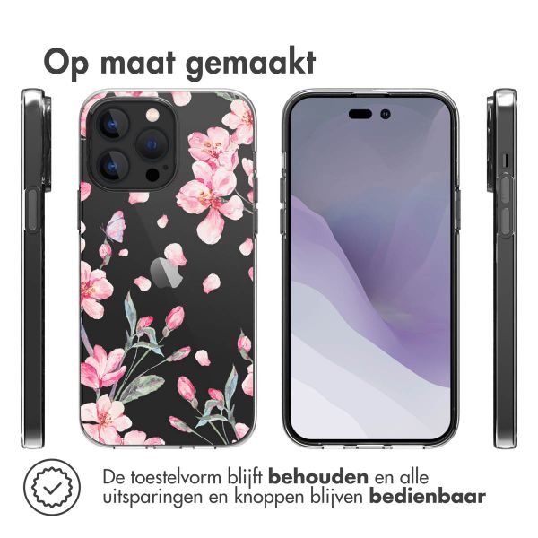 imoshion Design hoesje iPhone 14 Pro Max - Bloem - Roze