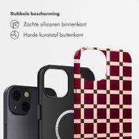 Selencia Vivid Backcover met MagSafe Apple iPhone 13 - Check This Burgundy