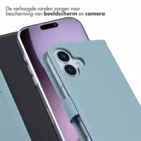 Selencia Echt Leren Bookcase Apple iPhone 17 - Lichtblauw