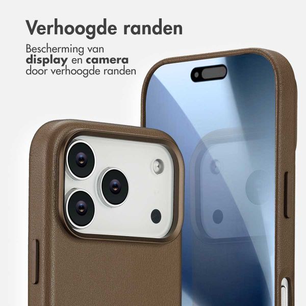 Accezz MagSafe Leather Backcover Apple iPhone 17 Pro - Coffee Brown