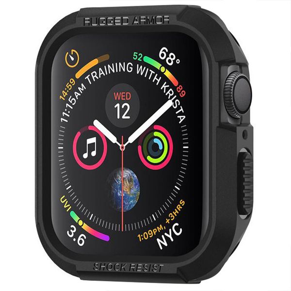 Spigen Rugged Armor™ Case voor de Apple Watch Series 4-6 / SE - 44 mm - Zwart