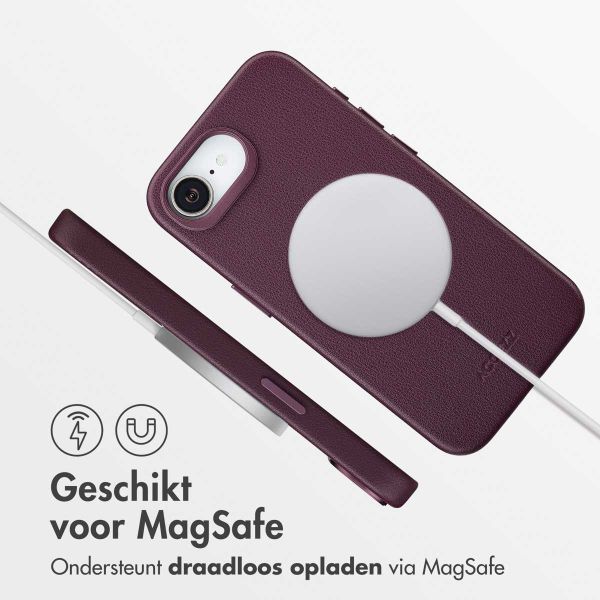 Accezz MagSafe Leather Backcover Apple iPhone 16e - Heath Purple