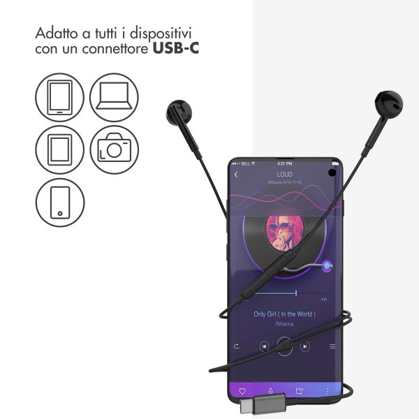 Accezz Oordopjes - Bedrade oordopjes - USB-C aansluiting - Zwart
