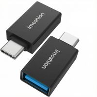 imoshion 2x USB-C (male) naar USB-A 3.1 (female) Adapter - OTG - Zwart