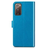 Klavertje Bloemen Bookcase Samsung Galaxy S20 FE - Turquoise