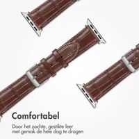 imoshion Lederen krokodil bandje Apple Watch Series 1 t/m 9 / SE (38/40/41 mm) | Series 10 / 11 (42 mm) - Bruin