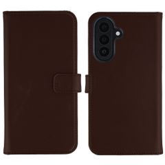 Selencia Echt Leren Bookcase Samsung Galaxy A27 (5G) - Donkerbruin