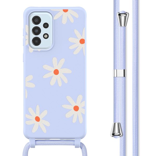 imoshion Siliconen design hoesje met koord Samsung Galaxy A33 - Lila Flower Distance