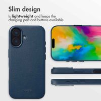 Accezz Leather Back Cover with MagSafe Apple iPhone 16 - Nightfall Blue