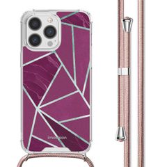 imoshion Design hoesje met koord Apple iPhone 13 Pro - Bordeaux Graphic