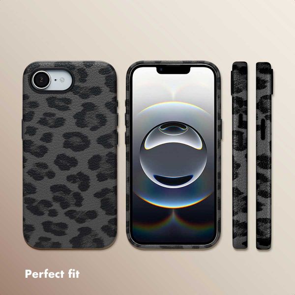 Selencia Sabi Back Cover Panther Print with MagSafe Apple iPhone 17e / 16e - Midnight Black