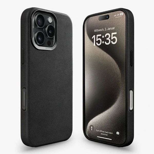 Woodcessories Bio Leather Case MagSafe Apple iPhone 16 Pro Max - Leather Black