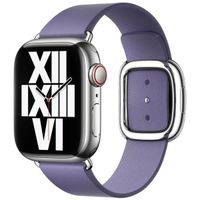 Apple Leather Band Modern Buckle Apple Watch Series 1 t/m 9 / SE (38/40/41 mm) | Series 10 / 11 (42 mm) - Maat S - Wisteria