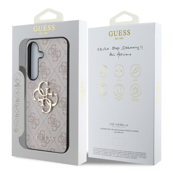 Guess 4G Metal Logo Backcover Samsung Galaxy S25 - Roze