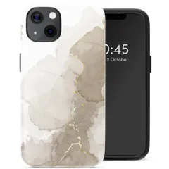 Selencia Vivid Backcover met MagSafe Apple iPhone 13 - Marble Light Brown