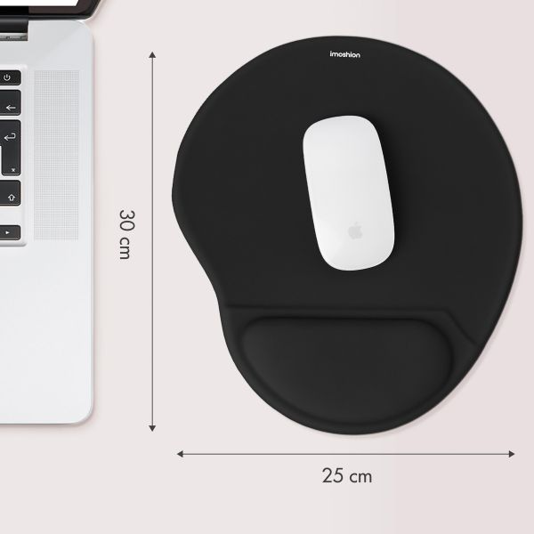 imoshion Ergonomische muismat - Muismat met polssteun - 30 x 25 cm - Zwart