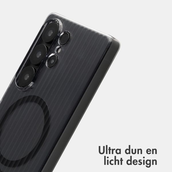 Accezz Lite Backcover met MagSafe | Fluted | Samsung Galaxy S25 Ultra - Zwart