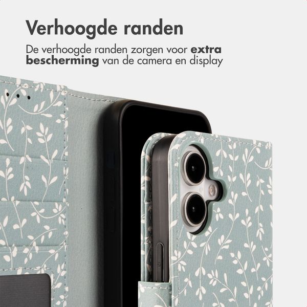 imoshion Design Bookcase Apple iPhone 16 - Smoke Green Flowers