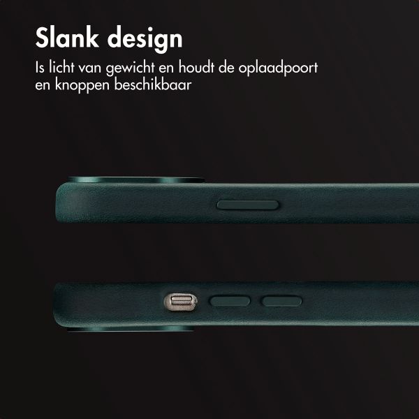 Accezz Vintage Leather Magsafe Backcover Apple iPhone 15 - Smokey Green