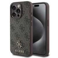 Guess 4G Metal Logo Backcover MagSafe Apple iPhone 15 - Bruin