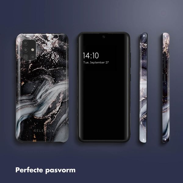 Selencia Vivid Tough Backcover Samsung Galaxy A51 - Chic Marble Black