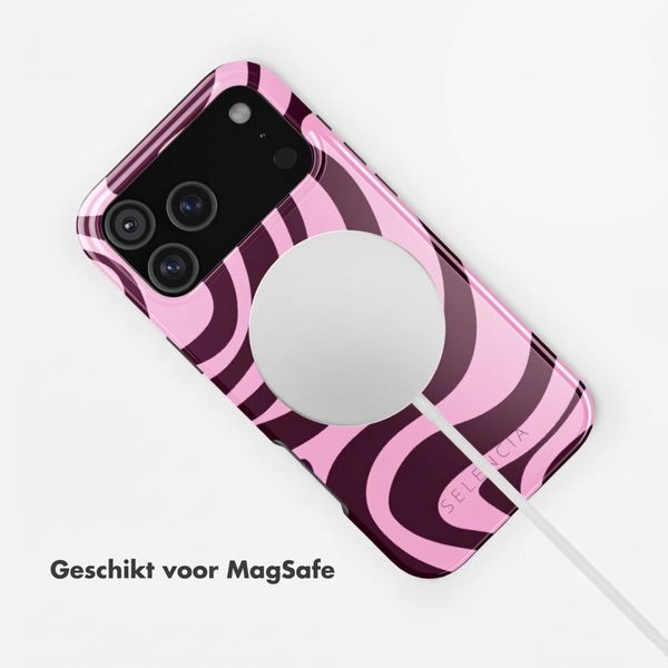 Selencia Vivid Backcover met MagSafe Apple iPhone 18 Pro / 17 Pro - Wavy Swirl Pink Plum