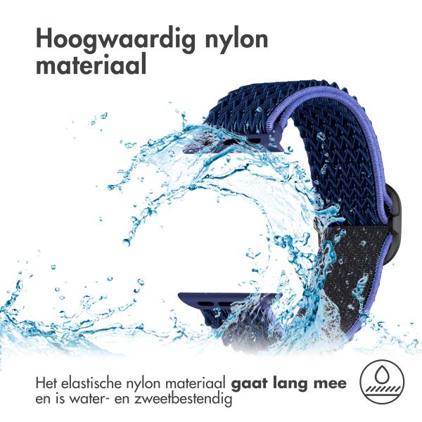 imoshion Elastisch nylon bandje Apple Watch Series 1-9 / SE - 38/40/41 mm / Series 10 - 42 mm - Donkerblauw