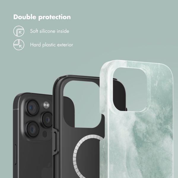 Selencia Vivid Back Cover with MagSafe Apple iPhone 15 Pro - Marble Grayed Jade
