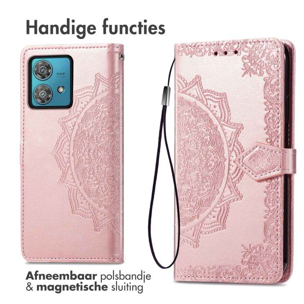 imoshion Mandala Bookcase Motorola Edge 40 Neo - Rose Gold