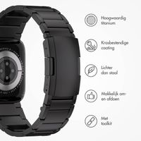 Accezz Mat Titanium bandje Apple Watch Series 1 t/m 9 / SE (38/40/41 mm) | Series 10 / 11 (42 mm) - Zwart