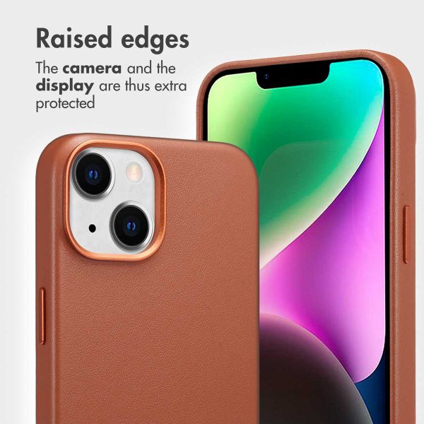Accezz 2-in-1 Leather Bookcase with MagSafe Apple iPhone 14 - Sienna Brown