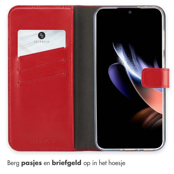 Selencia Echt Leren Bookcase Samsung Galaxy A36 / A56 - Rood