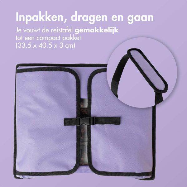 imoshion Reistafel - tablethouder auto - 7 opbergvakken - inclusief 2 kleurplaten - Paars