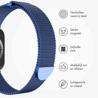 imoshion Milanees magnetisch bandje Apple Watch Series 1 - 9 / SE (38/40/41 mm) | Series 10 / 11 (42 mm) - Maat S - Blauw